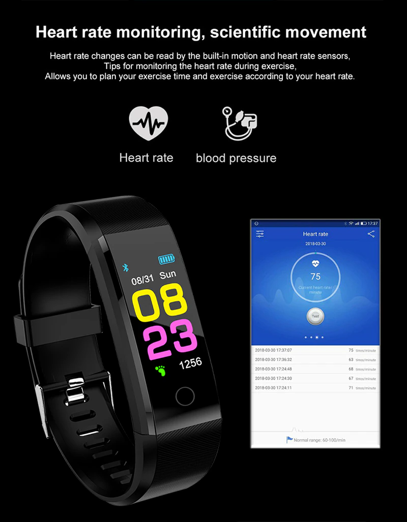 Heart Rate & Oxygen Monitor Smart Watch